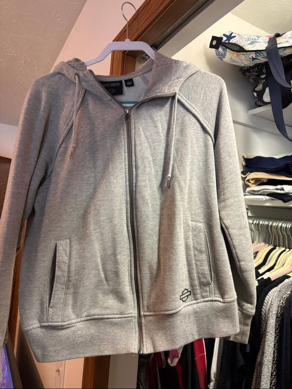 Harley-Davidson Light Gray Zip-Up Hoodie gotta see rare nwot 💗
